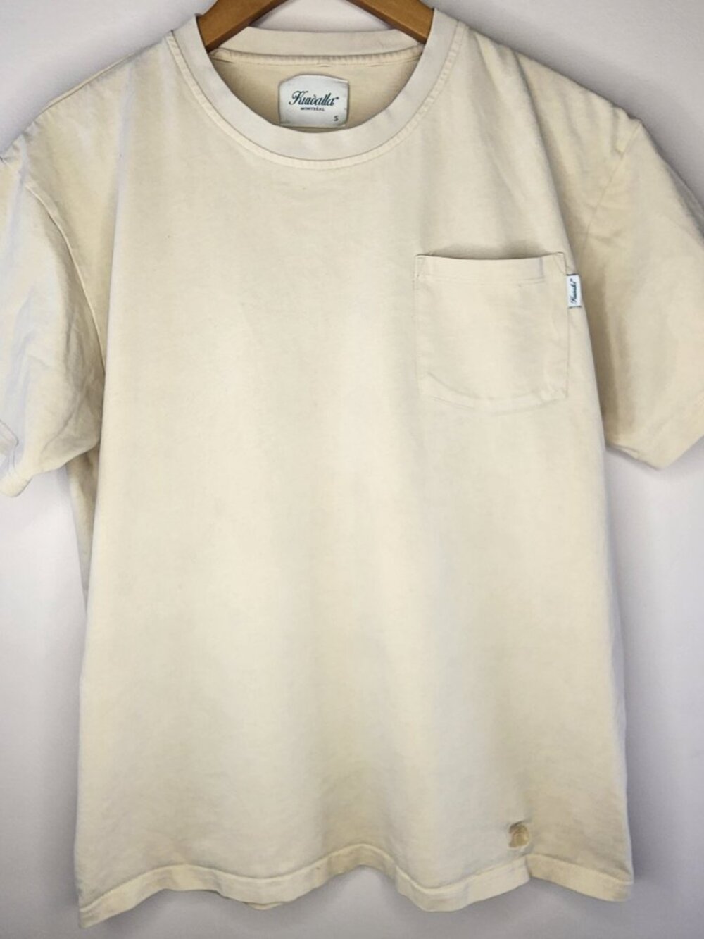 Kuwalla Tee Pocket Tee — Stone/Cream, Size S | Montreal Sustainable Cotton
